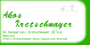 akos kretschmayer business card